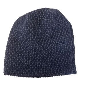 Mel En Stel Unisex Beanie Wool Textured Slouchy Modern Lux Lined Black Small EUC